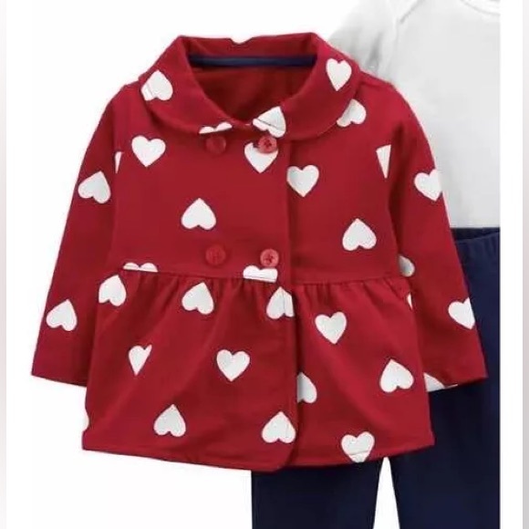 Carters 3 pc baby girls set - Picture 1 of 3